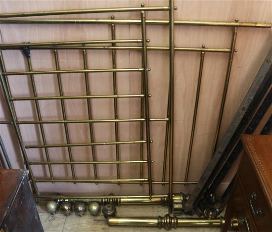 A Victorian tubular brass head and foot bedstead, W.153cm